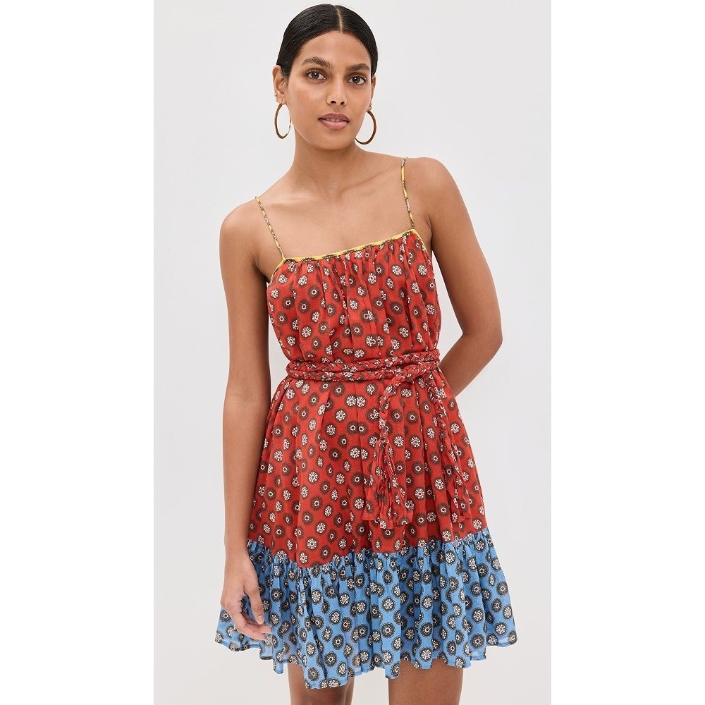 Rhode Nala Dress Multi Gem Bloom Floral Mini Red Blue Sleeveless Sz M